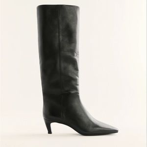 Reformation Remy Knee Boot - black leather